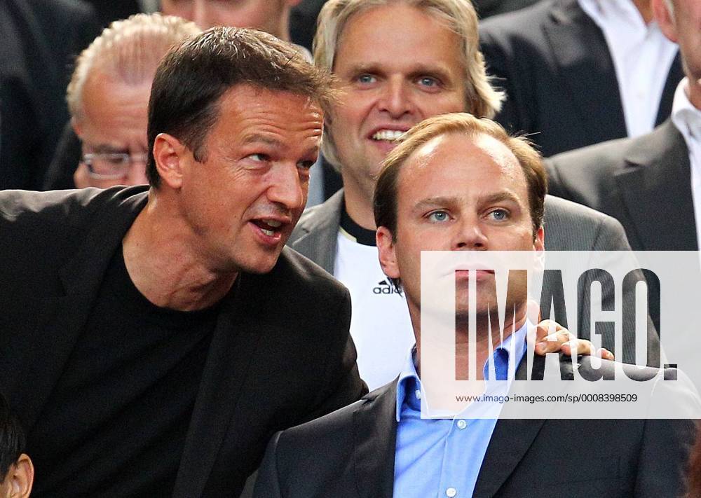 Mittwoch 10.08.2011, Länderspiel, Freundschaftsspiel in Stuttgart, Deutschland - Brasilien, Sportdirektor Fredi Bobic (VfB) und Sportlicher Leiter Christian Nerlinger (FCB) DeFodi001