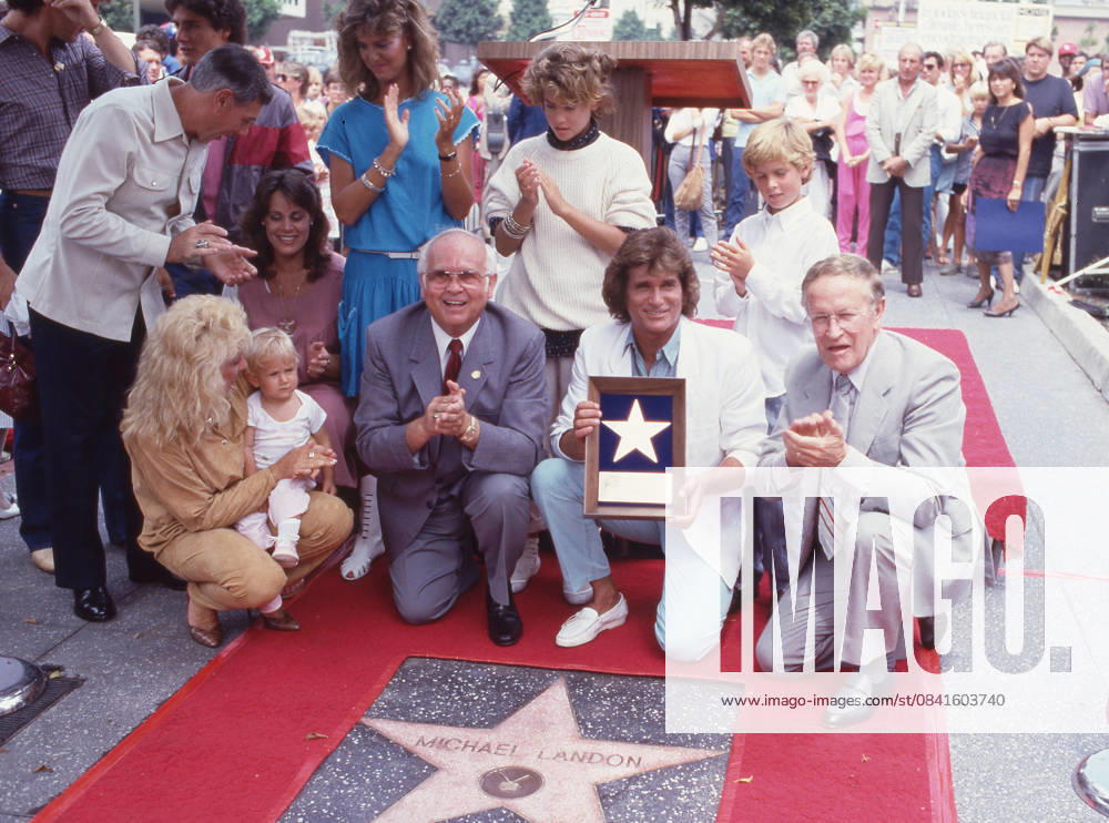 Michael Landon receives a Hollywood Walk of Fame Star on August 15, 1984 in Hollywood, California