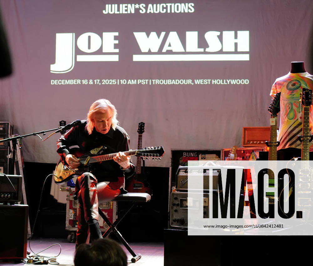 Joe Walsh Juliens auction preview Joe Walsh Juliens auction preview at Troubadour on December 08, 2025 in West Hollywood, CA. West Hollywood Troubadour California USA