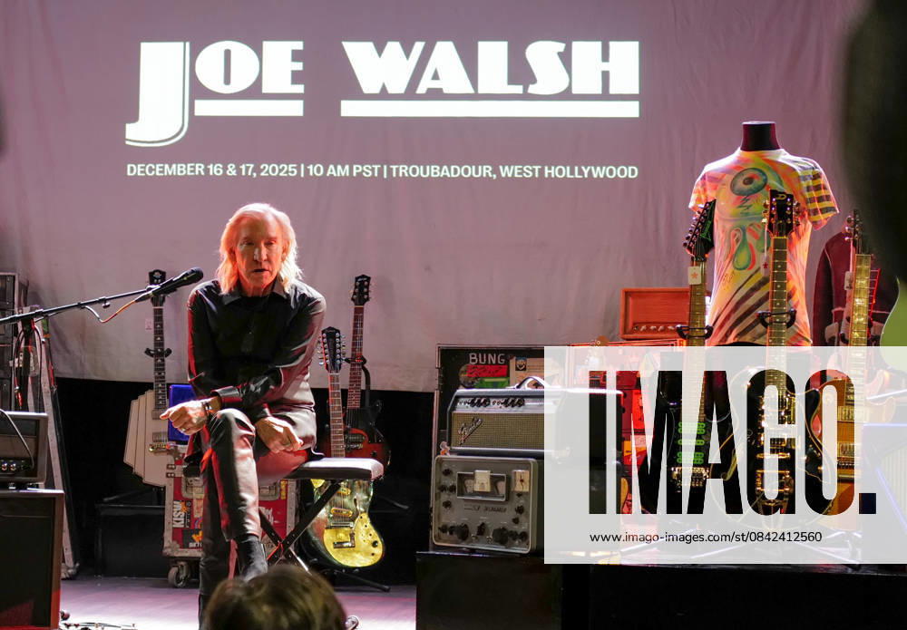 Joe Walsh Juliens auction preview Joe Walsh Juliens auction preview at Troubadour on December 08, 2025 in West Hollywood, CA. West Hollywood Troubadour California USA
