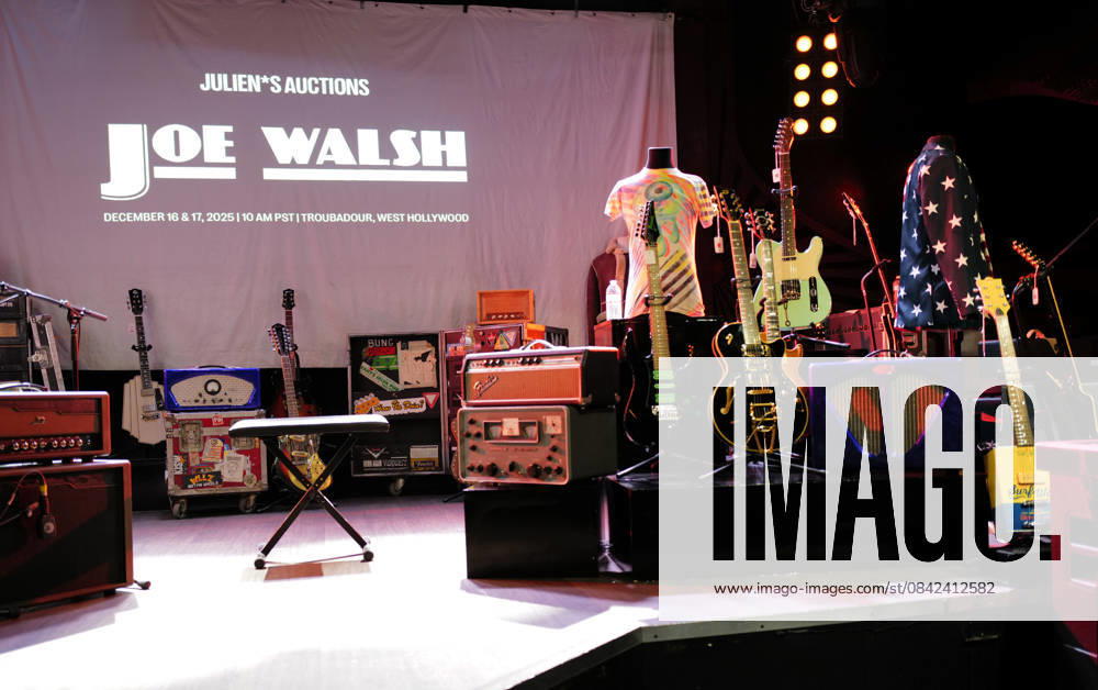 Joe Walsh Juliens auction preview Joe Walsh Juliens auction preview at Troubadour on December 08, 2025 in West Hollywood, CA. West Hollywood Troubadour California USA