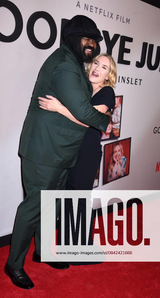 Netflix s Goodbye June NY l screening at the Whitby Hotel on December 8, 2025 in New York city. Gregory Porter and Kate Winslet at Netflix s Goodbye June NY screening at the Whitby Hotel on December 8, 2025 in New York city., Credit:Darla Khazei Avalon