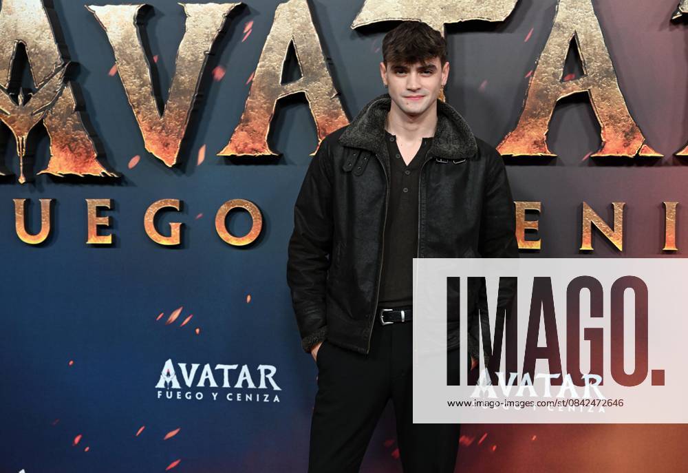 Premiere of the movie Avatar Fire and Ashes Gabriel Guevara attends the premiere of the new Avatar Fire and Ashes which celebrates its premiere at Kinepolis Ciudad de la Imagen, on December 9, 2025, in Madrid Spain With Avatar Fire and Ashes, James Cameron takes audiences back to Pandora in an immersive new adventure featuring Marine turned Na vi leader Jake Sully Sam Worthington, Na vi warrior Neytiri Zoe Saldana and the Sully family CINEMA PREMIERE PEOPLE FILM José Madrid Madrid Espana