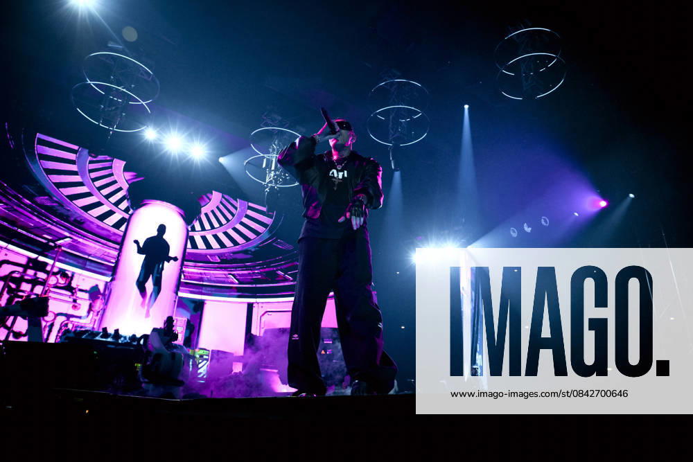 Rome, Marracash is in concert in Rome at the Palazzo dello Sport for his Marra Palazzi25 tour. The Roman dates are sold out. In the photo: MArracash