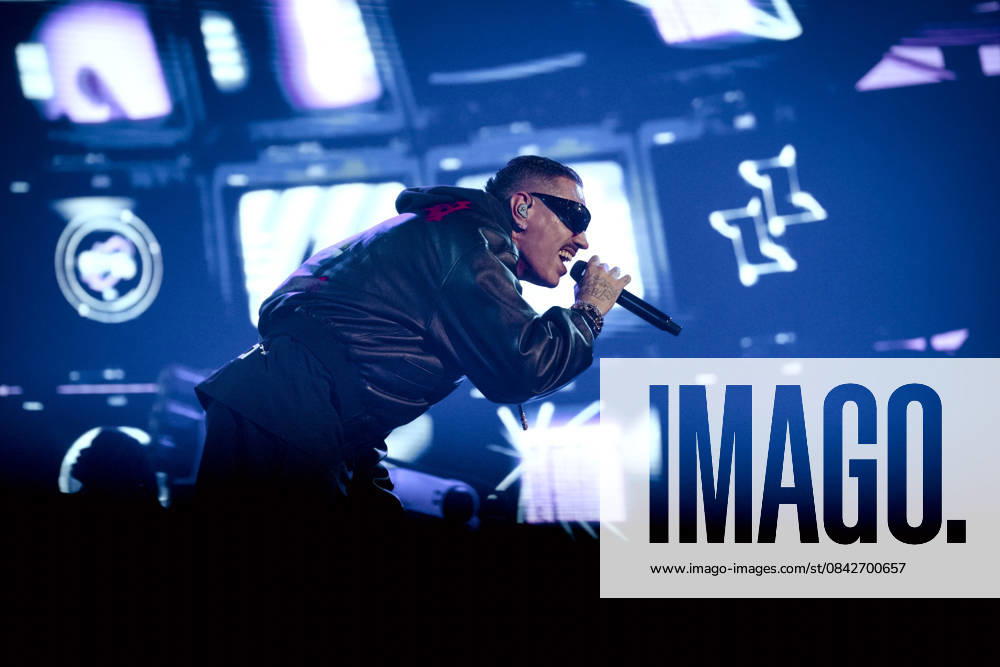 Rome, Marracash is in concert in Rome at the Palazzo dello Sport for his Marra Palazzi25 tour. The Roman dates are sold out. In the photo: MArracash