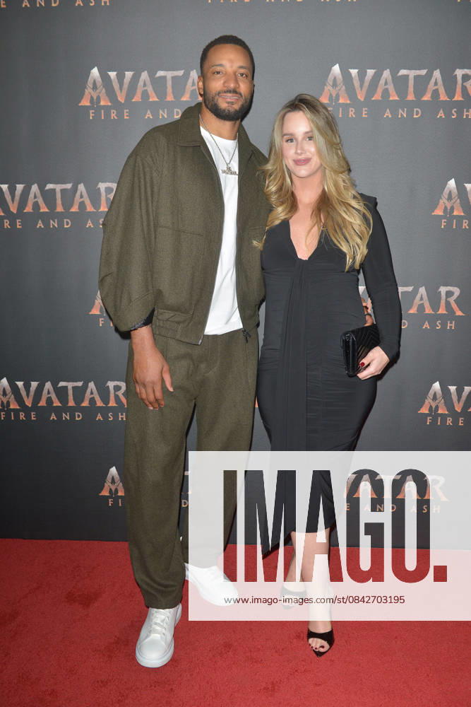 MIAMI, FLORIDA - DECEMBER 12: Norman Powell, NBA Miami Heat Player and wife Bella Powell attend the Miami Special Screening of Avatar: Fire and Ash at AMC Sunset Place 24 in Miami, Florida on December 12, 2025.