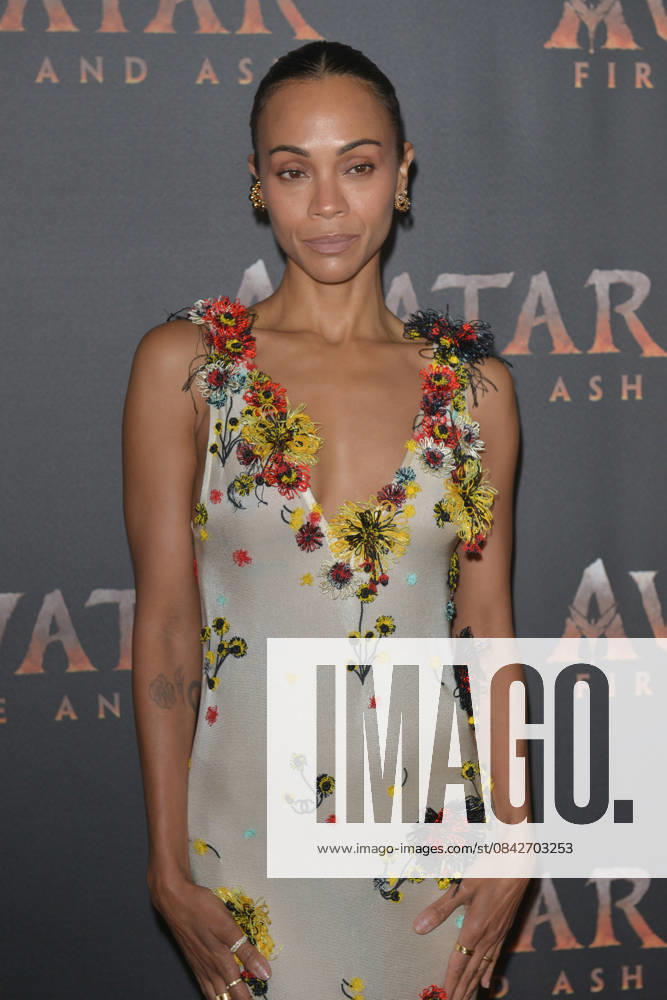 MIAMI, FLORIDA - DECEMBER 12: Zoe Saldana attends the Miami Special Screening of Avatar: Fire and Ash at AMC Sunset Place 24 in Miami, Florida on December 12, 2025.
