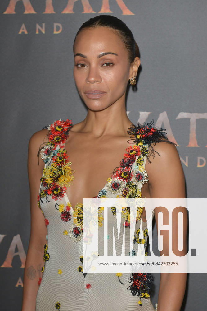 MIAMI, FLORIDA - DECEMBER 12: Zoe Saldana attends the Miami Special Screening of Avatar: Fire and Ash at AMC Sunset Place 24 in Miami, Florida on December 12, 2025.
