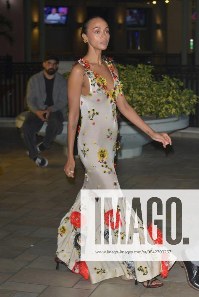 MIAMI, FLORIDA - DECEMBER 12: Zoe Saldana attends the Miami Special Screening of Avatar: Fire and Ash at AMC Sunset Place 24 in Miami, Florida on December 12, 2025.