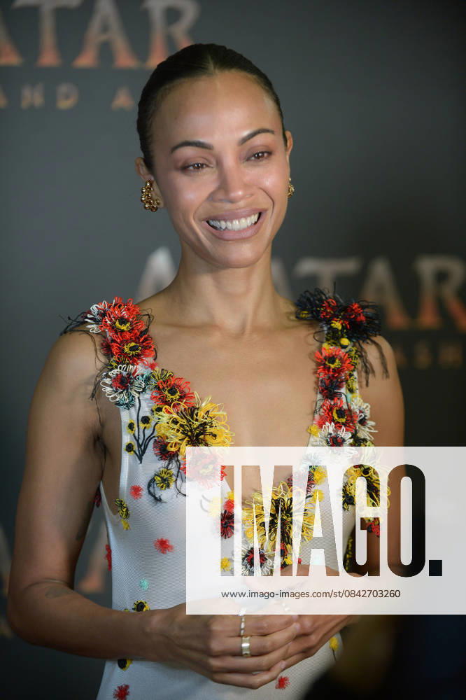 MIAMI, FLORIDA - DECEMBER 12: Zoe Saldana attends the Miami Special Screening of Avatar: Fire and Ash at AMC Sunset Place 24 in Miami, Florida on December 12, 2025.