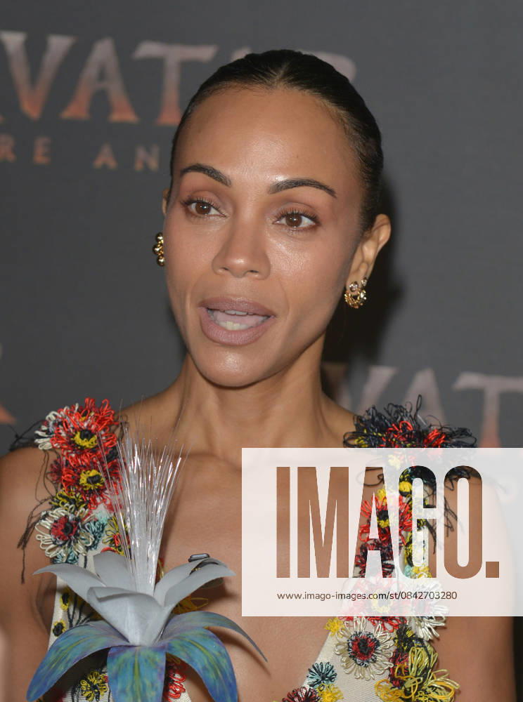 MIAMI, FLORIDA - DECEMBER 12: Zoe Saldana attends the Miami Special Screening of Avatar: Fire and Ash at AMC Sunset Place 24 in Miami, Florida on December 12, 2025.