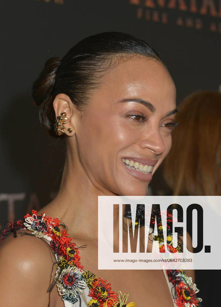 MIAMI, FLORIDA - DECEMBER 12: Zoe Saldana attends the Miami Special Screening of Avatar: Fire and Ash at AMC Sunset Place 24 in Miami, Florida on December 12, 2025.