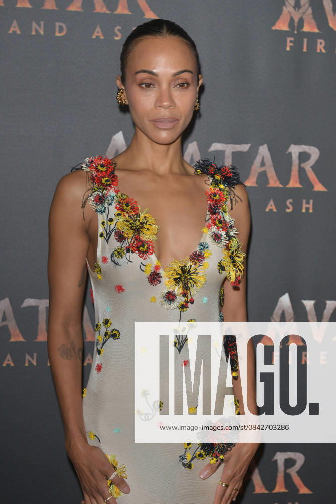 MIAMI, FLORIDA - DECEMBER 12: Zoe Saldana attends the Miami Special Screening of Avatar: Fire and Ash at AMC Sunset Place 24 in Miami, Florida on December 12, 2025.
