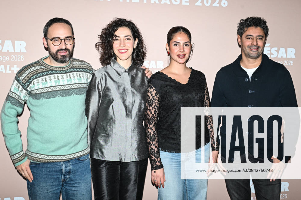 Photocall Courts Metrages Cesar 2026 in Paris FA (L-R) Idris Lettifi, Rand Beiruty, a guest and Moussa Lettifi pose for a photocall during the Brunch of Courts Metrages Cesar 2026 in Paris on December 14, 2025. Photo by Firas Abdullah ABACAPRESS.COM Paris Ile-de-France France