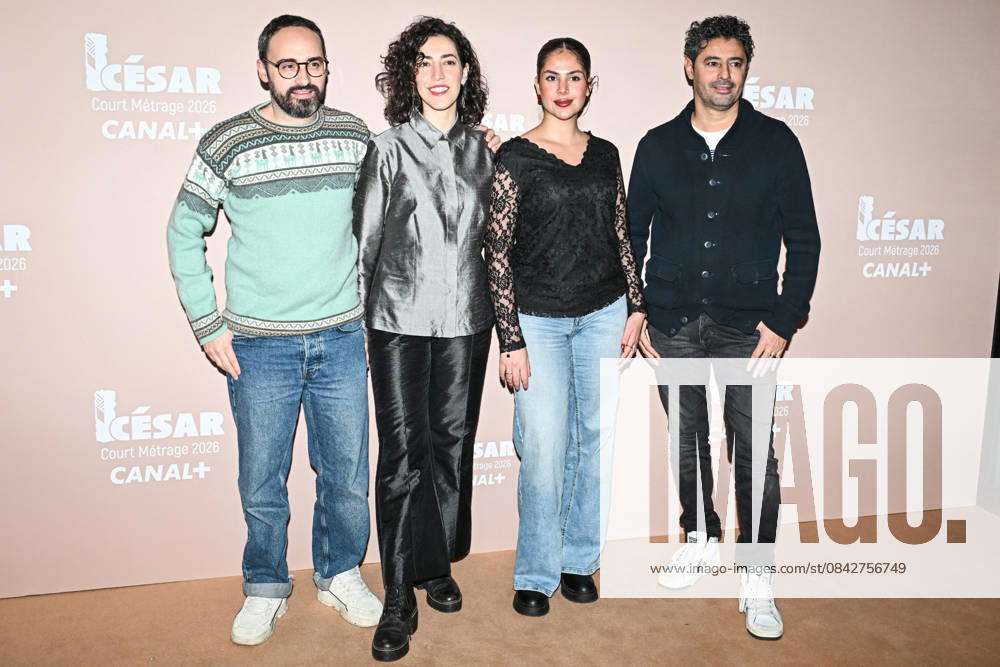 Photocall Courts Metrages Cesar 2026 in Paris FA (L-R) Idris Lettifi, Rand Beiruty, a guest and Moussa Lettifi pose for a photocall during the Brunch of Courts Metrages Cesar 2026 in Paris on December 14, 2025. Photo by Firas Abdullah ABACAPRESS.COM Paris Ile-de-France France