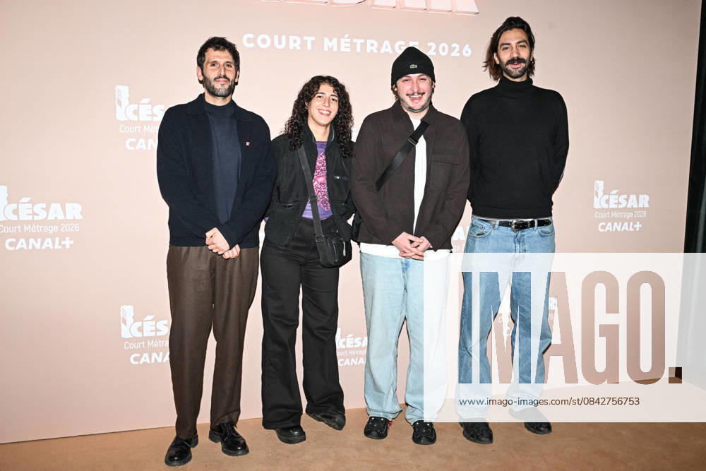 Photocall Courts Metrages Cesar 2026 in Paris FA (L-R) Nelson Ghrenassia, guests and Stephane Marchal pose for a photocall during the Brunch of Courts Metrages Cesar 2026 in Paris on December 14, 2025. Photo by Firas Abdullah ABACAPRESS.COM Paris Ile-de-France France