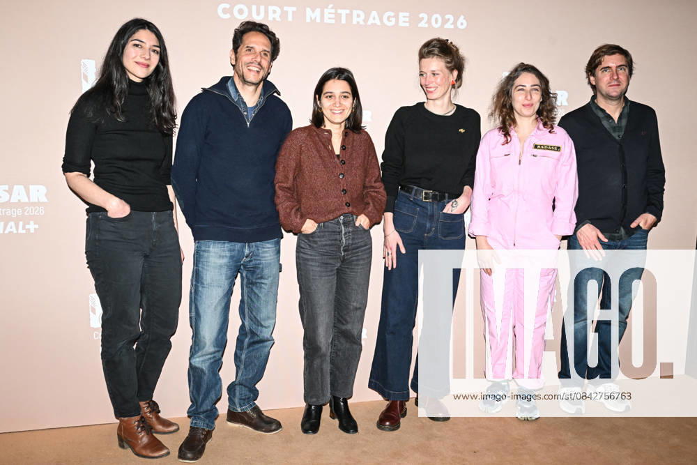 Photocall Courts Metrages Cesar 2026 in Paris FA (L-R) A guest, Daniel Sauvage, Camille Condemi, Cheyenne Canaud-Wallays, a guest and Jerome Barthelemy pose for a photocall during the Brunch of Courts Metrages Cesar 2026 in Paris on December 14, 2025. Photo by Firas Abdullah ABACAPRESS.COM Paris Ile-de-France France
