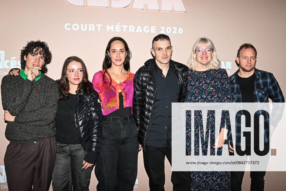 Photocall Courts Metrages Cesar 2026 in Paris FA (L-R) Guests, Caroline Poggi, Jonathan Vinel, Oriane Hurard and Arnaud Colinart pose for a photocall during the Brunch of Courts Metrages Cesar 2026 in Paris on December 14, 2025. Photo by Firas Abdullah ABACAPRESS.COM Paris Ile-de-France France