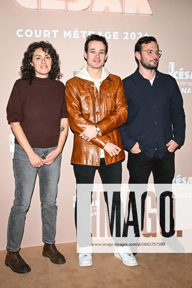 Photocall Courts Metrages Cesar 2026 in Paris FA (L-R) A guest, Ambroise Rateau and Lucas Tothe pose for a photocall during the Brunch of Courts Metrages Cesar 2026 in Paris on December 14, 2025. Photo by Firas Abdullah ABACAPRESS.COM Paris Ile-de-France France