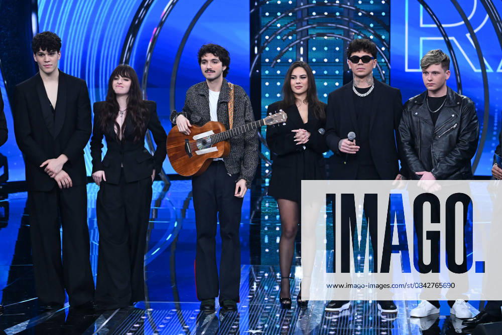 Sanremo, It Will Be Sanremo 2025. In the photo Nicolò Filippucci, Angelica Bove, Mazzariello, Blind, El Ma & Soniko