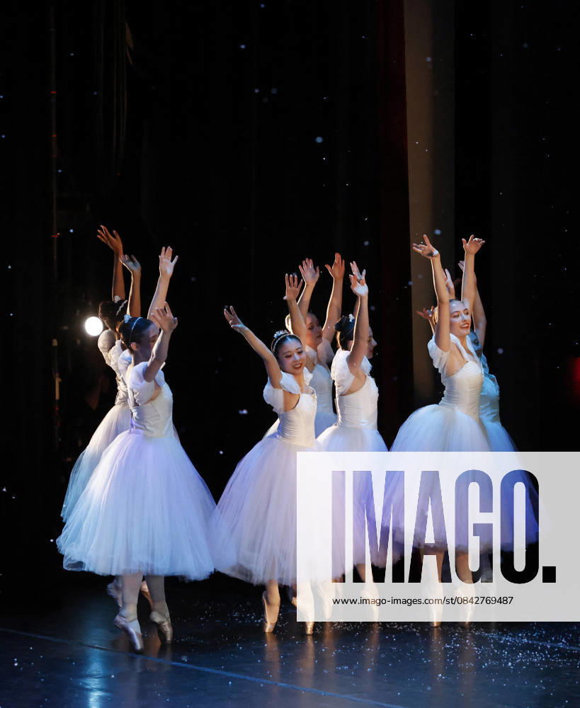Dancers perform on stage at the Joffrey Ballet School performance of The Nutcracker at the LaGuardia Performing Arts Center on Sunday, December 14, 2025 in New York City. NYP20251214109 JohnxAngelillo