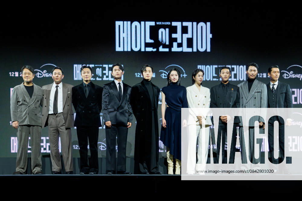 Disney Plus series Made In Korea press conference SEOUL, SOUTH KOREA, DEC 15: Woo Min-ho, Park Yong-woo, Roh Jae-won, Kang Gil-woo, Jung Sung-il, Won Ji-an, Seo Eun-soo, Woo Do-hwan, Jung Woo-sung, Hyun bin during Disney Plus series Made In Korea press conference at the InterContinental Seoul Parnas in Seoul, South Korea, on December 15, 2025. Seoul the InterContinental Seoul Parna South Korea 8247_286165