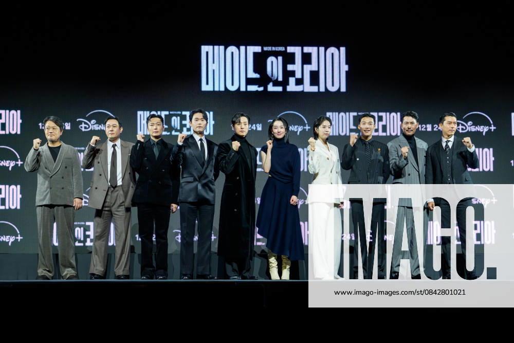 Disney Plus series Made In Korea press conference SEOUL, SOUTH KOREA, DEC 15: Woo Min-ho, Park Yong-woo, Roh Jae-won, Kang Gil-woo, Jung Sung-il, Won Ji-an, Seo Eun-soo, Woo Do-hwan, Jung Woo-sung, Hyun bin during Disney Plus series Made In Korea press conference at the InterContinental Seoul Parnas in Seoul, South Korea, on December 15, 2025. Seoul the InterContinental Seoul Parna South Korea 8247_286166