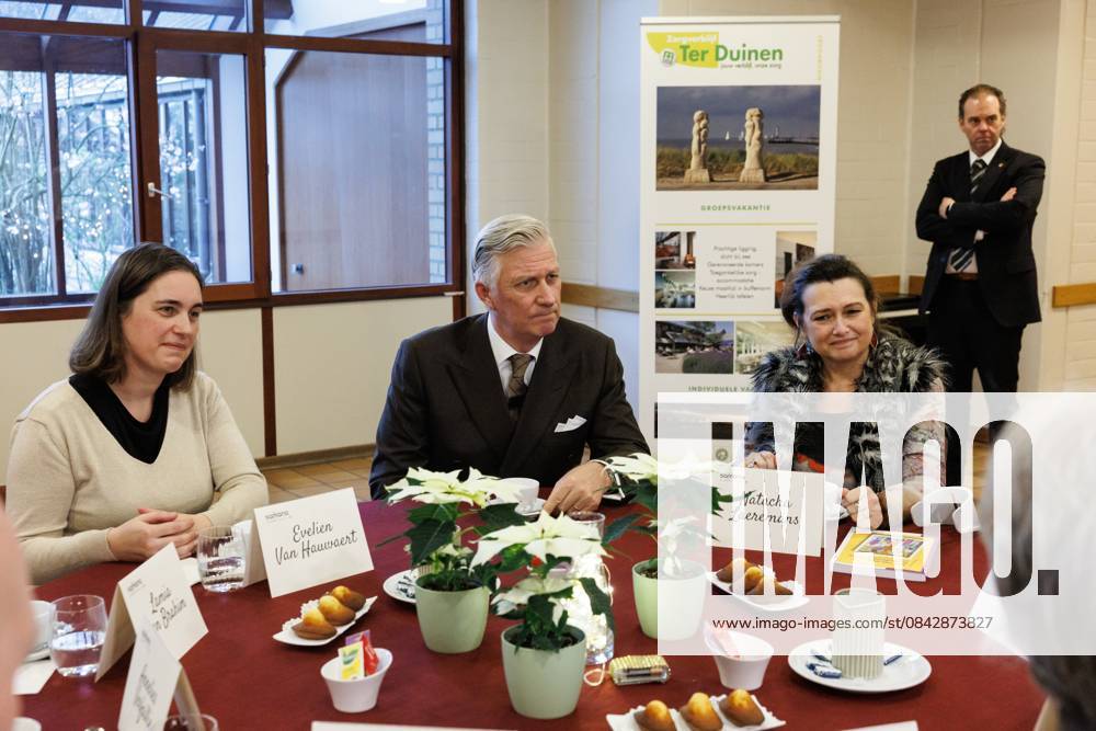 King Philippe - Filip of Belgium pictured during a royal visit to vzw Samana in holiday and recovery residence Ter Duinen in Nieuwpoort, Tuesday 16 December 2025. Samana organizes home visits, social gatherings, customized vacations, and training for people with chronic illnesses or high care needs and their caregivers. KURTxDESPLENTER 149285167