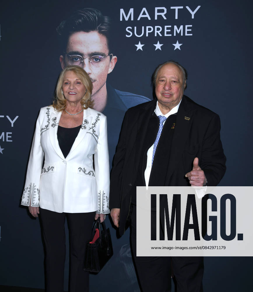 Margo Vondersaar Catsimatidis and John Catsimatidis attend A24 s Marty Supreme New York Premiere. Held at Regal Times Square in New York. Zuma Press December 16, 2025. New York United States - ZUMAp281 20251216_zea_p281_307
