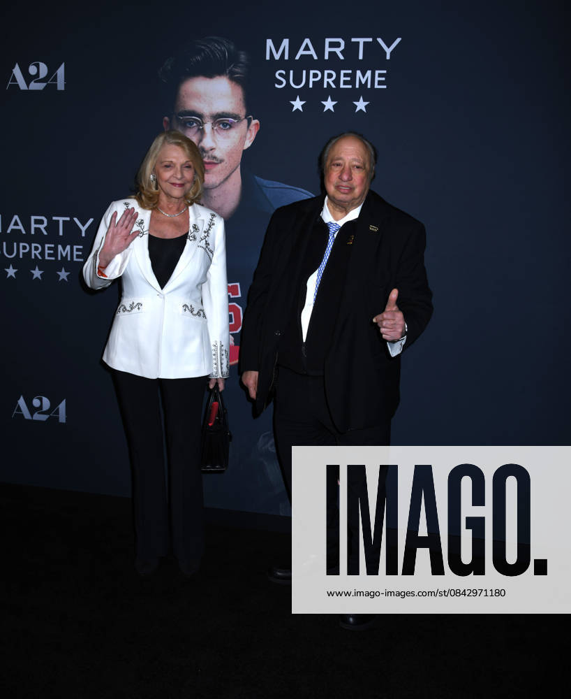 Margo Vondersaar Catsimatidis and John Catsimatidis attend A24 s Marty Supreme New York Premiere. Held at Regal Times Square in New York. Zuma Press December 16, 2025. New York United States - ZUMAp281 20251216_zea_p281_308