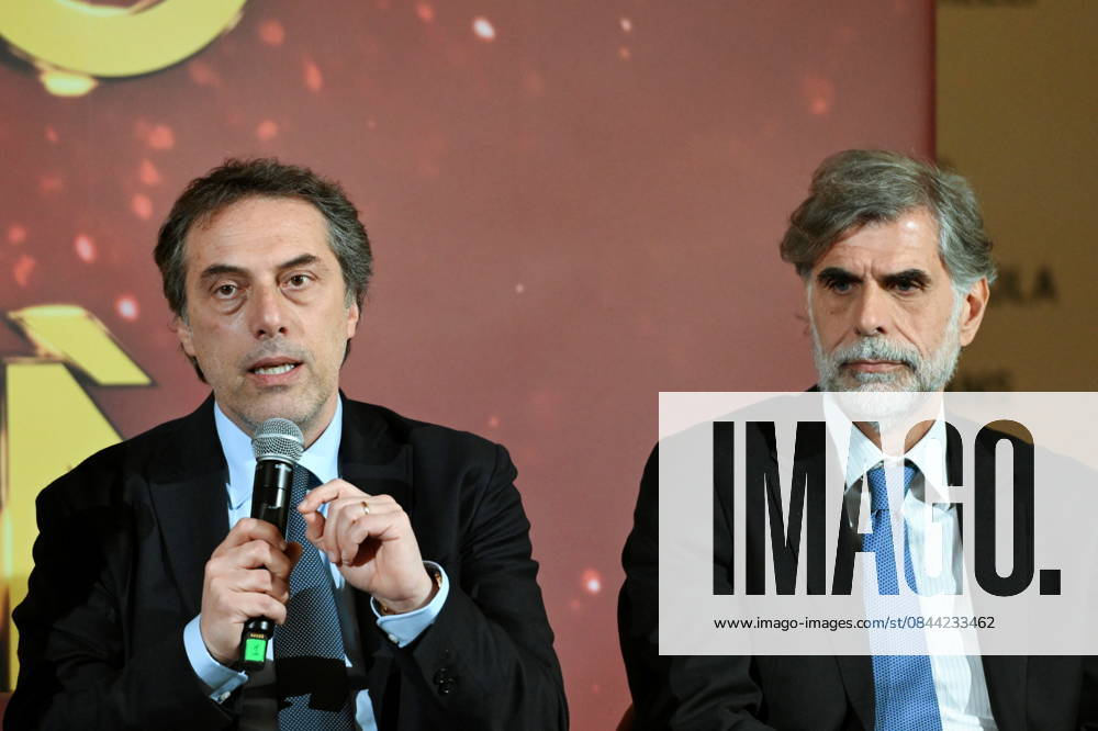 Press conference for the presentation of the RAI New Year s Eve program The Year to Come at the S. Giovanni Complex, Catanzaro. Pictured: From left: Nicola Fiorita, Mayor of Catanzaro; Sergio Santo, CEO of RAI COM; Catanzaro, Italy 30 December 2025 Catanzaro Italy - ZUMAa289 20251230_zia_a289_048