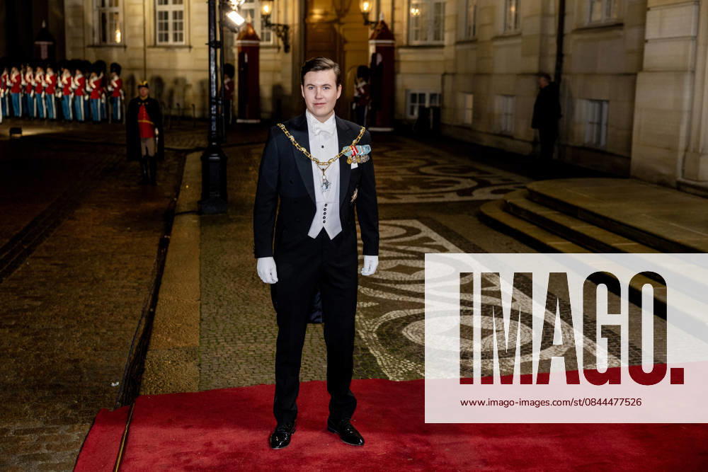 Amalienborg Prince Christian arrive for the New Years reception at Christian palace in Copenhagen, Denmark. Â