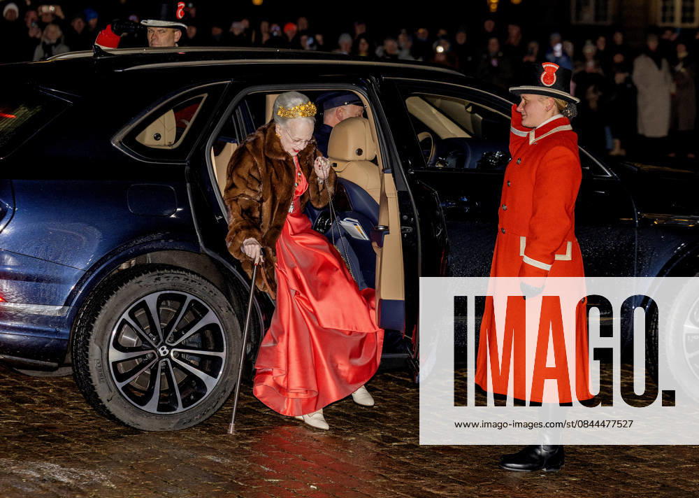 Amalienborg Queen Margrethe arrive for the New Years reception at Christian palace in Copenhagen, Denmark. Â