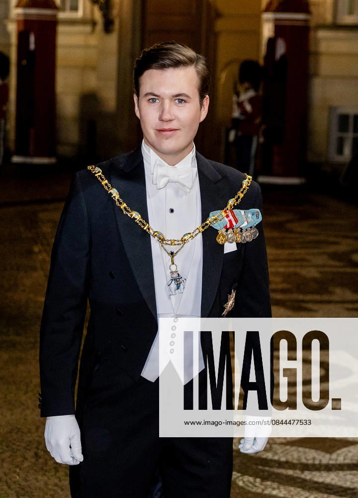 Amalienborg Prince Christian arrive for the New Years reception at Christian palace in Copenhagen, Denmark. Â