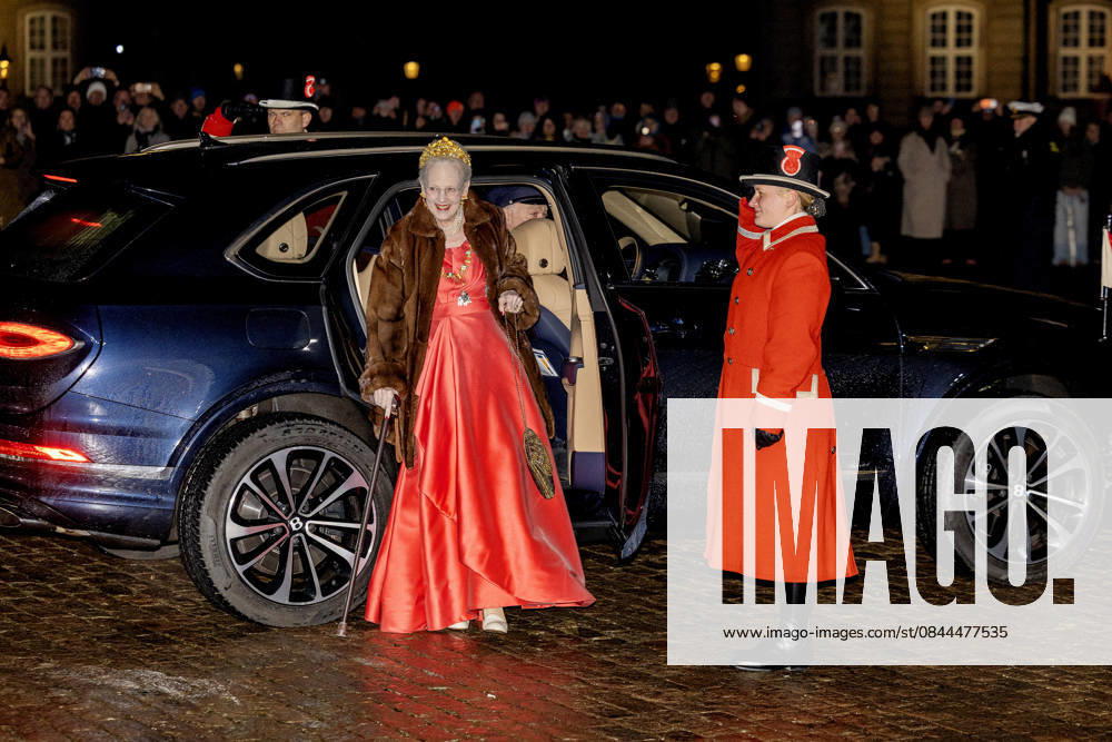 Amalienborg Queen Margrethe arrive for the New Years reception at Christian palace in Copenhagen, Denmark. Â