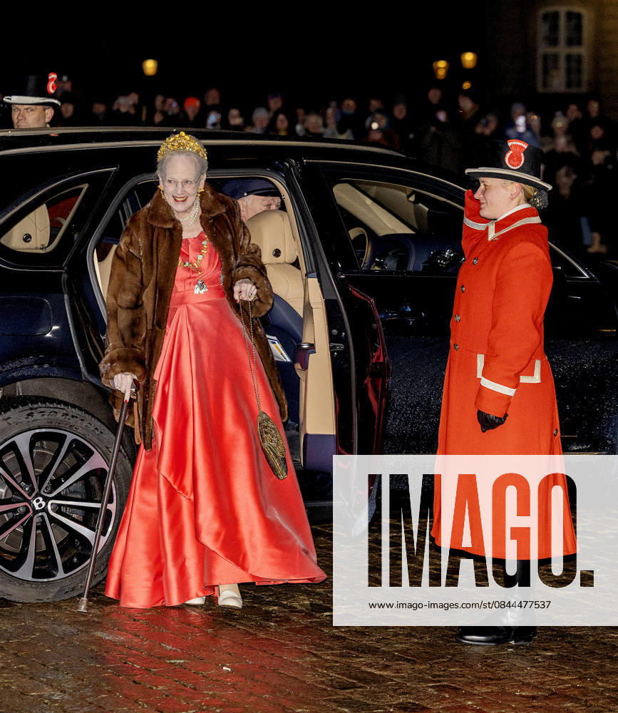 Amalienborg Queen Margrethe arrive for the New Years reception at Christian palace in Copenhagen, Denmark. Â