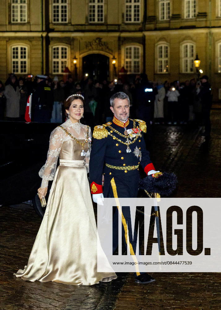 Amalienborg Queen Mary and King Frederik arrive for the New Years reception at Christian palace in Copenhagen, Denmark. Â