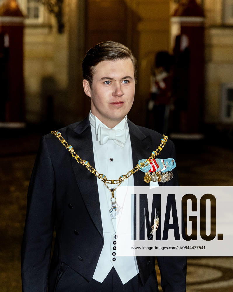 Amalienborg Prince Christian arrive for the New Years reception at Christian palace in Copenhagen, Denmark. Â