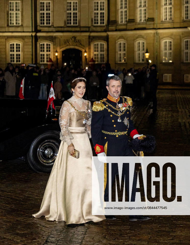 Amalienborg Queen Mary and King Frederik arrive for the New Years reception at Christian palace in Copenhagen, Denmark. Â