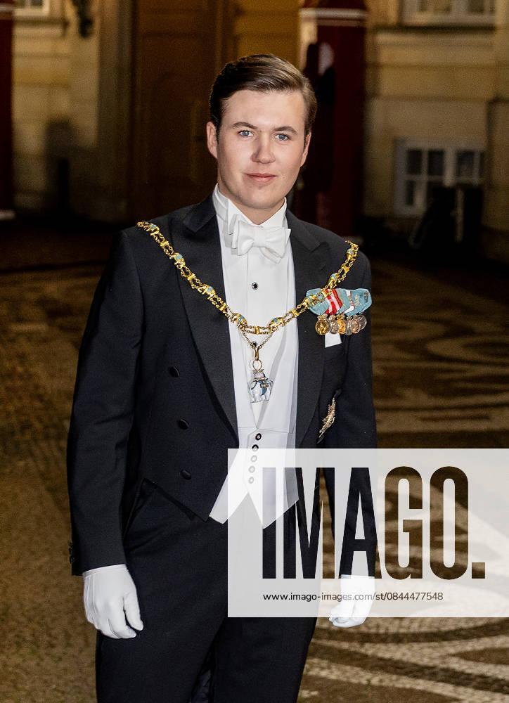 Amalienborg Prince Christian arrive for the New Years reception at Christian palace in Copenhagen, Denmark. Â