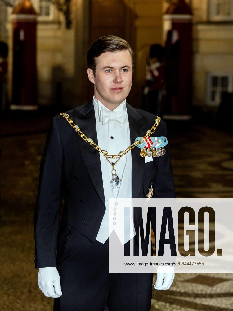 Amalienborg Prince Christian arrive for the New Years reception at Christian palace in Copenhagen, Denmark. Â