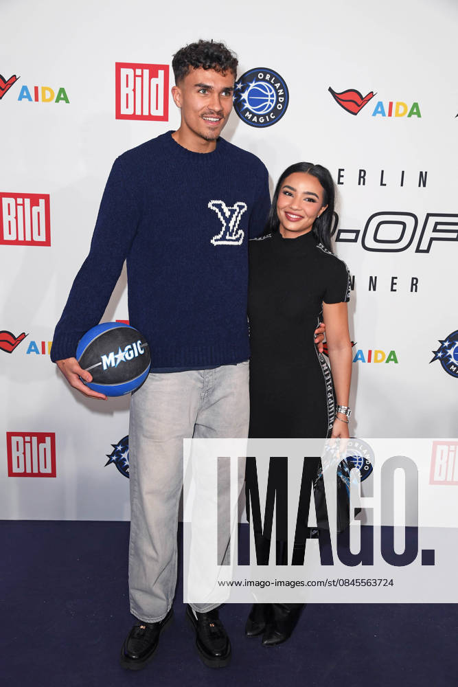 Tristan da Silva Orlando Magic basketball player with girlfriend Gabrielle Wright arriving at the NBA TIP OFF DINNER at the Axel Springer skyscraper in Berlin on 14 01 2026