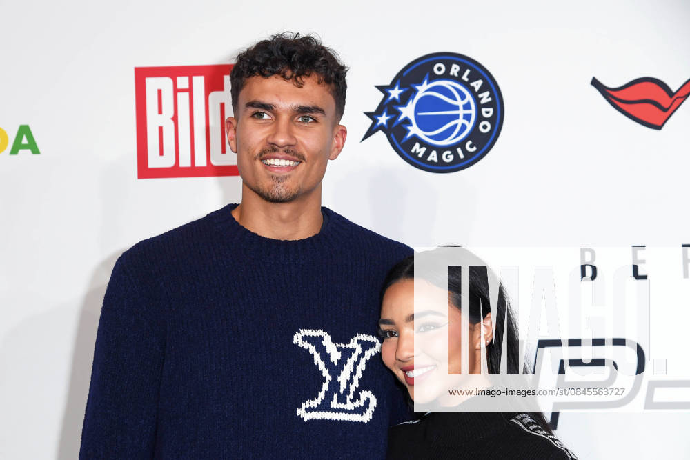 Tristan da Silva Orlando Magic basketball player with girlfriend Gabrielle Wright arriving at the NBA TIP OFF DINNER at the Axel Springer skyscraper in Berlin on 14 01 2026