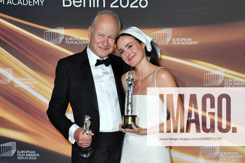 Stellan Skarsgard European Actor Award and Renate Reinsve at the EUROPEAN FILM AWARDS 2026 ceremony in Berlin on 17 01 2026