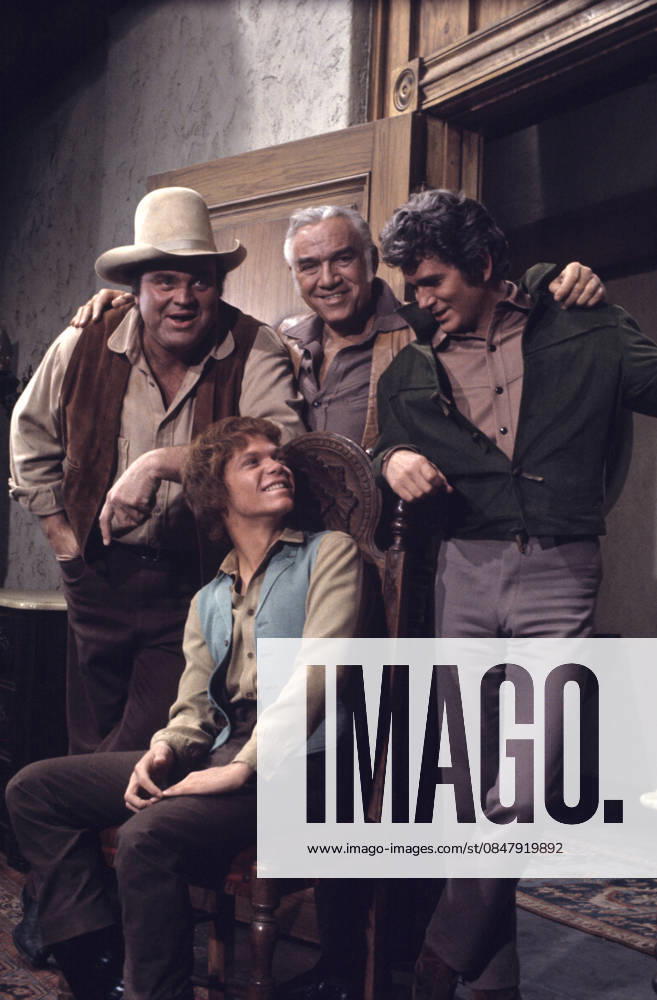Bonanza Lorne Greene, Michael Landon, Dan Blocker, Mitch Vogel 1971