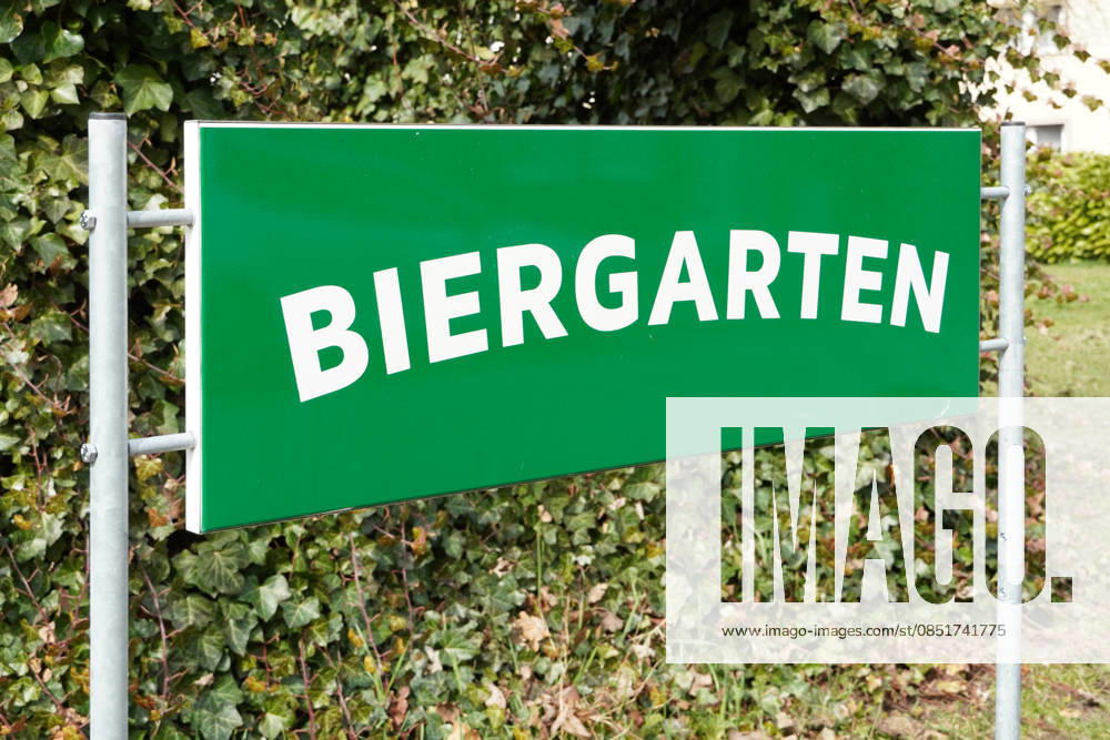 Beer garden season, Green Shield with the Inscription Beer garden, Beer bar at Free, Youth Protection Act 1131608670