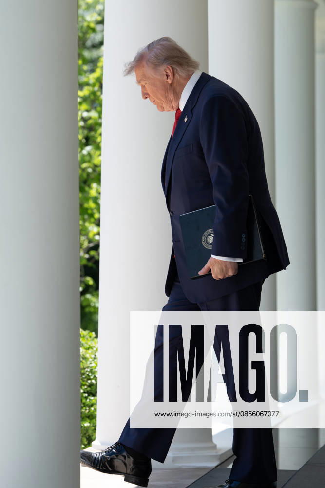 United States President Donald J Trump arrives for a luncheon for Gold Star Mothers and Angel Mothers to honor Mothers Day, in the Rose Garden of the White House in Washington, DC, USA, on Friday