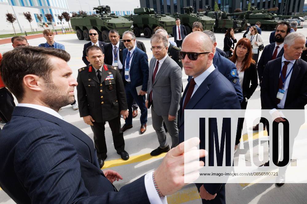 Minister of Defence and Foreign Trade Theo Francken and CEO AWEX CEO Pascale Delcomminette pictured during a visit to the BMC Otomotiv armoured vehicles producer in Ankara, on the fifth and last day of a Belgian economic mission to Turkey, Thursday 14 May 2026. The economic mission in Turkey runs from 10 to 14 May, the Queen returned home yesterday evening. BENOITxDOPPAGNE 173837193