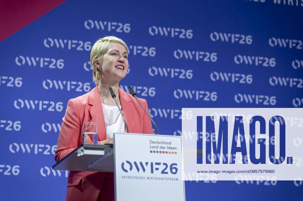 Manuela Schwesig OWF26 EUR, Germany, Berlin, 31 05 2026 Keynote speech by Manuela Schwesig SPD Minister President of the State of Mecklenburg-Vorpommern at the conference of the East German Economic Forum under the motto A new un order, what role does Germany and Europe play in global s