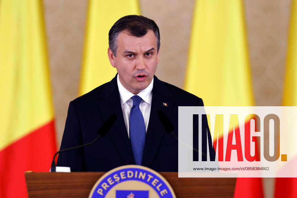 (260604) -- BUCHAREST, June 4, 2026 -- Romania s prime minister-designate Eugen Tomac delivers a speech after being nominated by President Nicusor Dan at Cotroceni palace in Bucharest, Romania, on June 4, 2026. Romanian President Nicusor Dan on Thursday nominated his adviser Eugen Tomac as prime minister-designate. (Photo by Xinhua) ROMANIA-BUCHAREST-PM-DESIGNATE CristianxCristel
